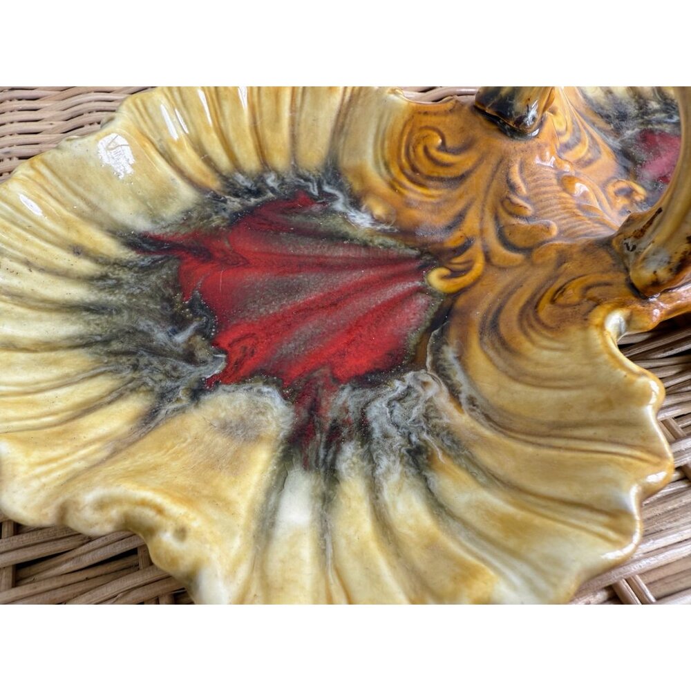 Vintage MCM Marcia California Pottery Double Serving Dish With Handle - Picture 5 of 9